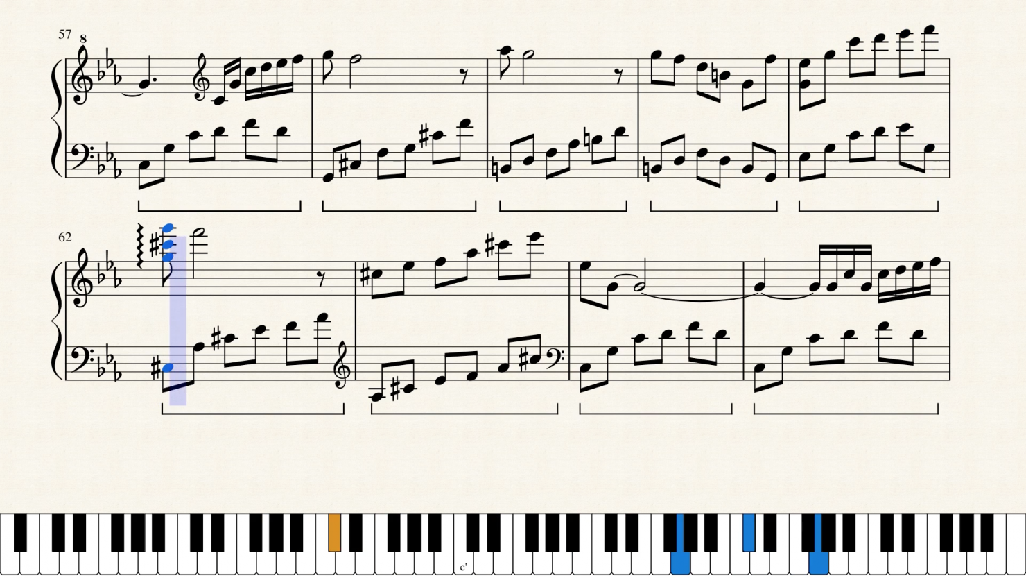 Scrolling sheet music video from MuseScore